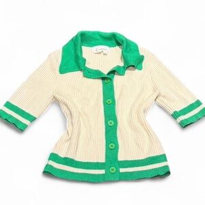 💚 Anthropology Knit Collar Top